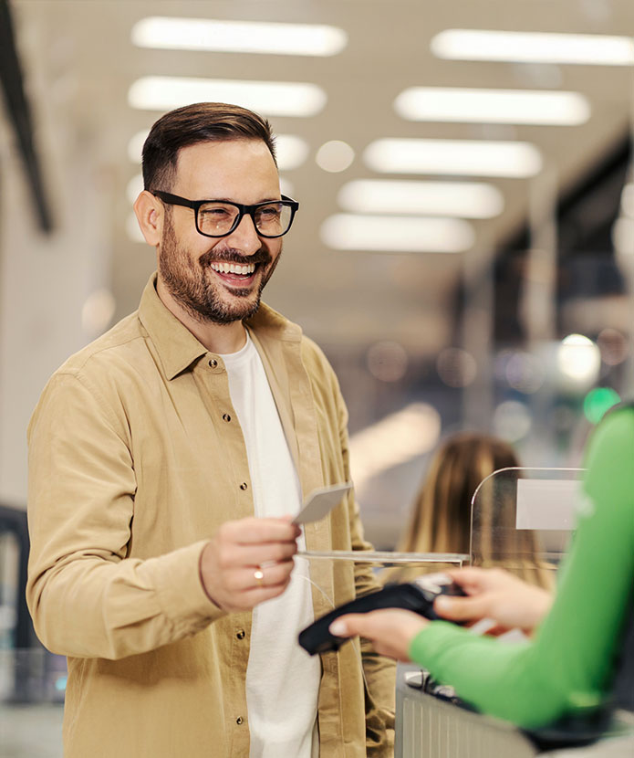 A member using the teller line